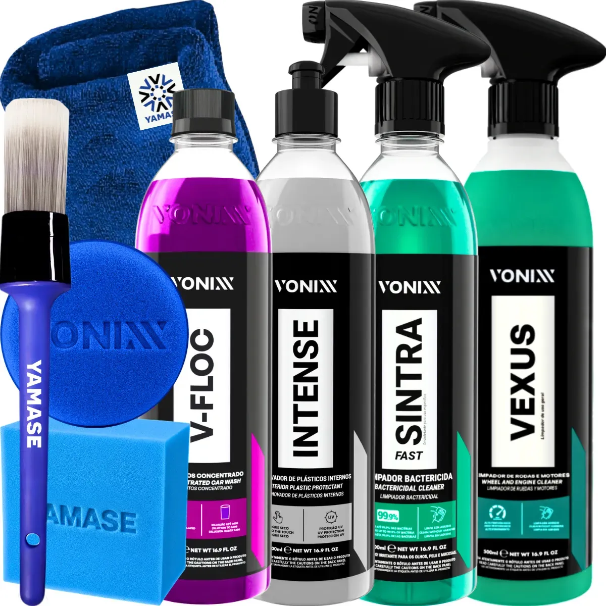 Kit Lavagem Automotiva Vonixx Vexus Shampoo Neutro V-Floc Revitalizador